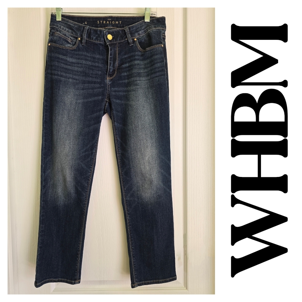 EUC WHBM Dark Wash Straight Leg Denim Jeans, Size 4